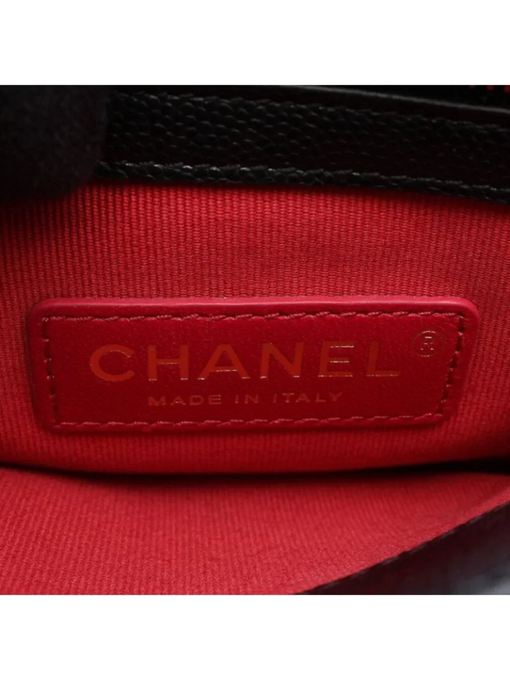 Chanel Shoulder Bag Quilted Black Caviar Leather Chain